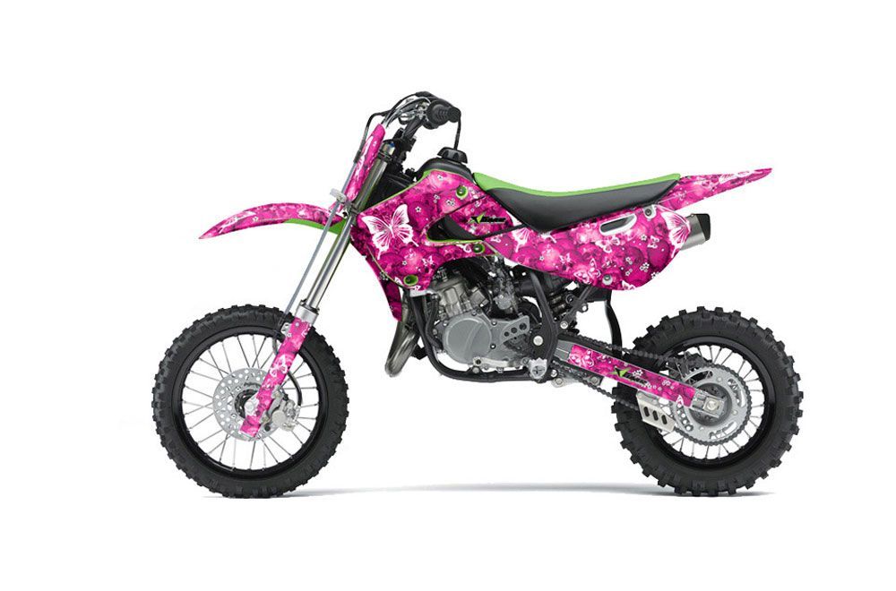 Kawasaki KLX110 Dirt Bike Graphic Kit - 2002-2009 Butterfly Pink