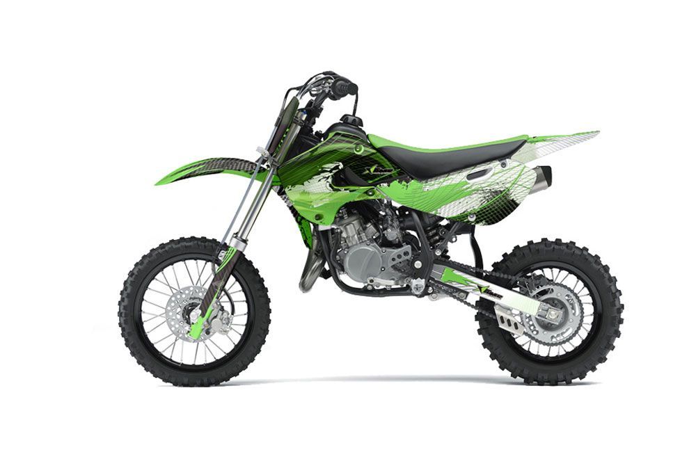 Kawasaki KLX110 Dirt Bike Graphic Kit - 2002-2009 Carbon X Green