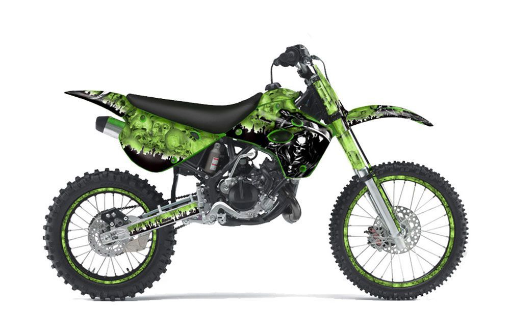 Kawasaki KX100 Dirt Bike Graphic Kit - 1995-1997 Reaper Green
