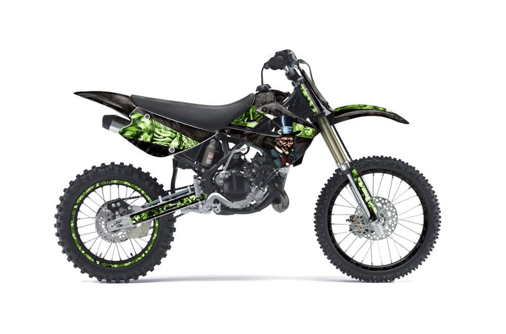 Kawasaki KX100 Dirt Bike Graphic Kit - 2001-2013 Mad Hatter Green