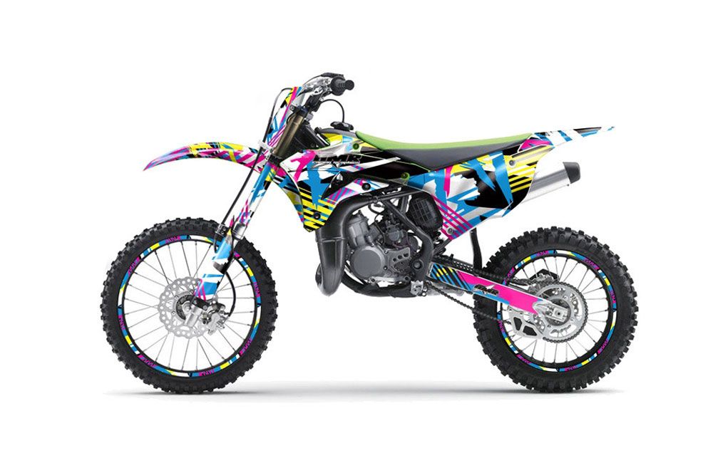 Kawasaki KX100 Dirt Bike Graphic Kit - 2014-2020 Flashback