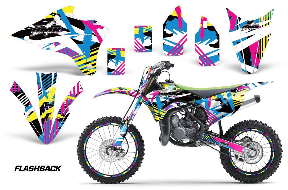 Kawasaki KX100 Dirt Bike Graphic Kit - 2014-2020 Flashback
