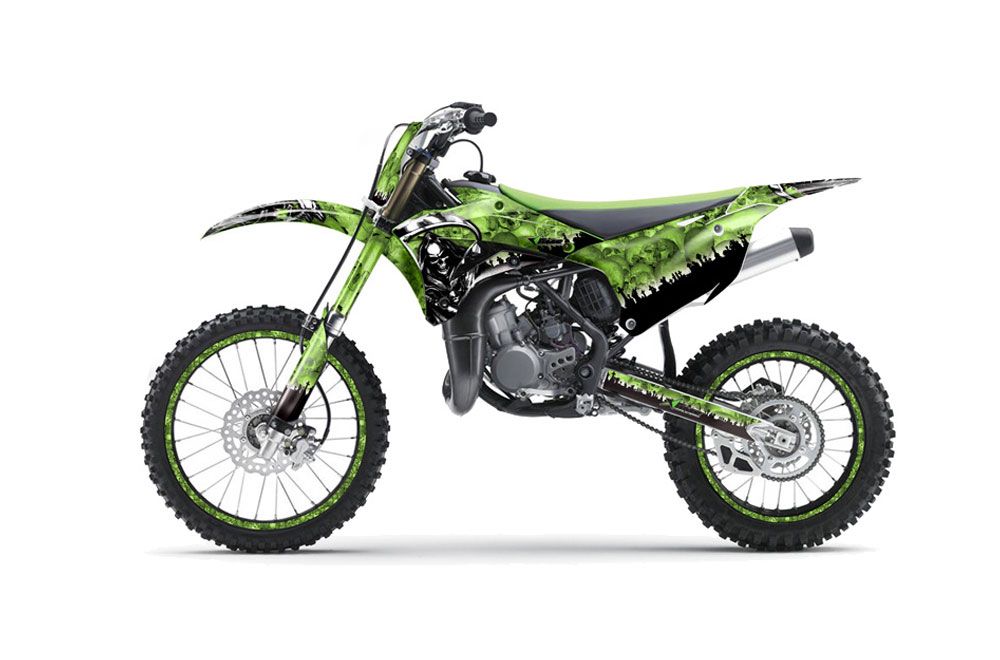 Kawasaki KX100 Dirt Bike Graphic Kit - 2014-2020 Reaper Green
