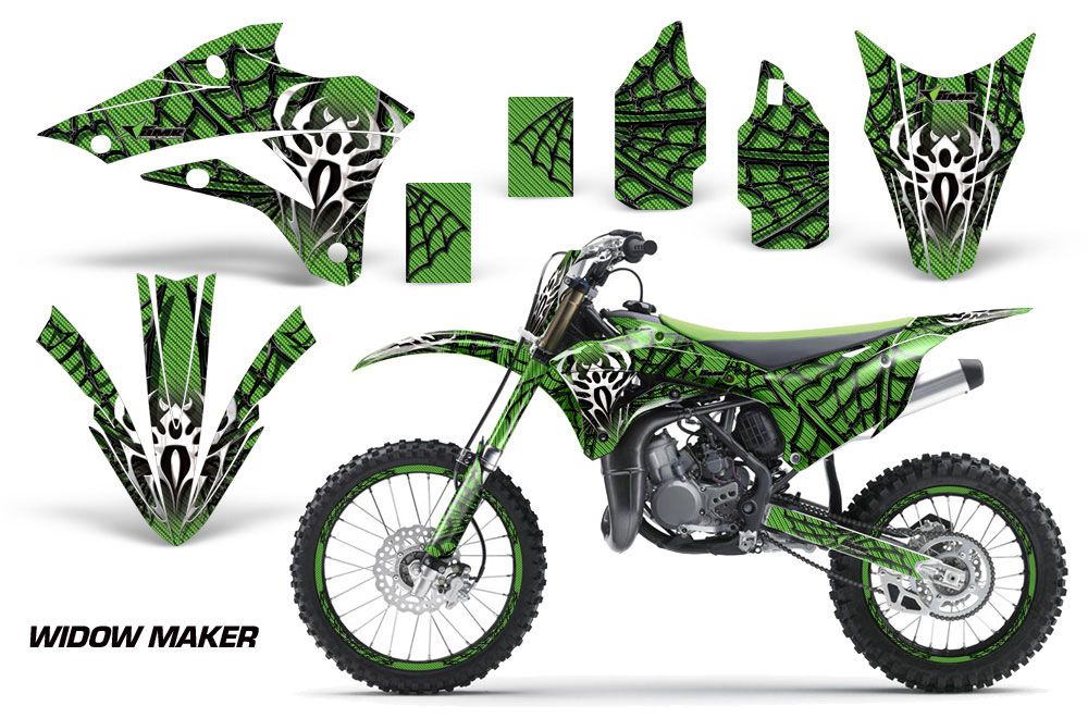 Kawasaki KX85 Dirt Bike Graphic Kit - 2014-2020 Widow Maker Green