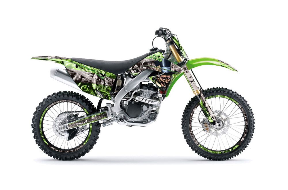 Kawasaki KXF250 Dirt Bike Graphic Kit - 2009-2012 Mad Hatter Green