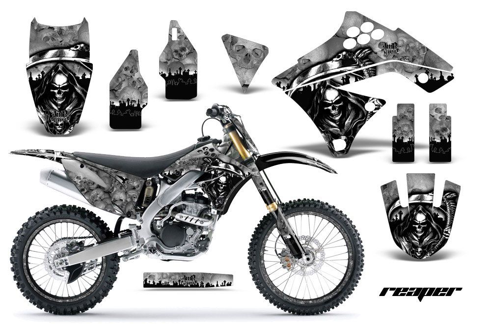 Kawasaki KXF250 Dirt Bike Graphic Kit - 2009-2012 Reaper Silver