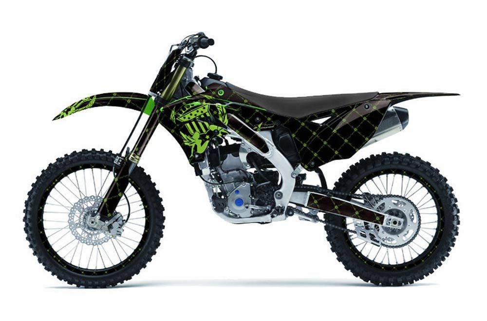Kawasaki KXF250 Dirt Bike Graphic Kit - 2013-2016 Siver Star - Reloaded Green