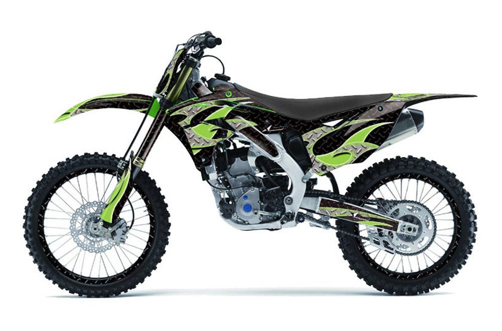Kawasaki KXF250 Dirt Bike Graphic Kit - 2013-2016 Tribal Flame Green