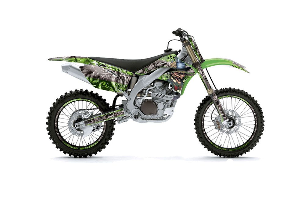 Kawasaki KXF450 Dirt Bike Graphic Kit - 2006-2008 Mad Hatter Green