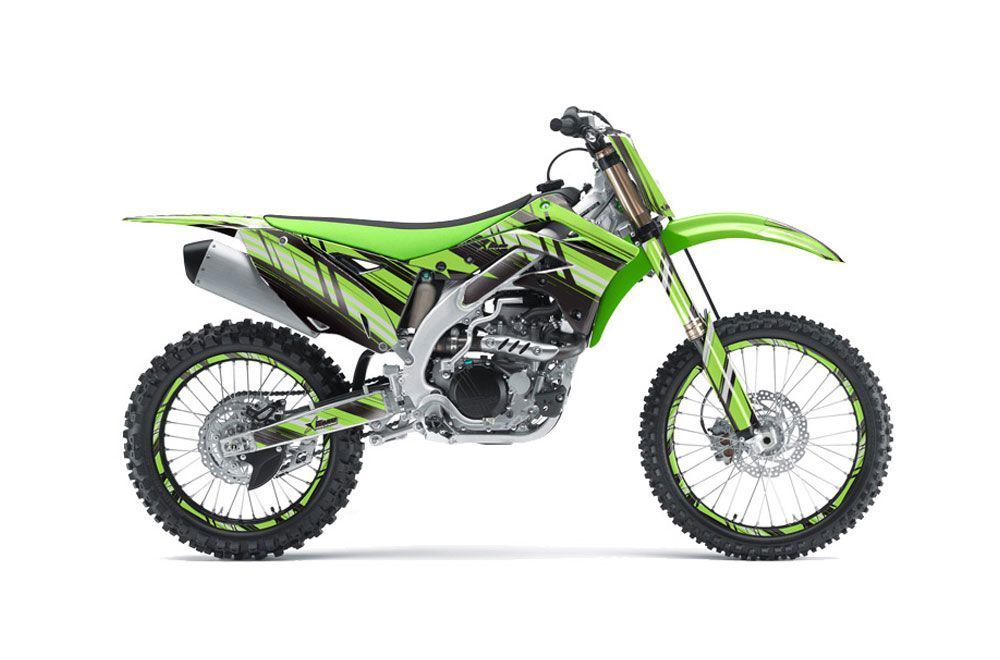 Kawasaki KXF450 Dirt Bike Graphic Kit - 2012-2015 In Line Green