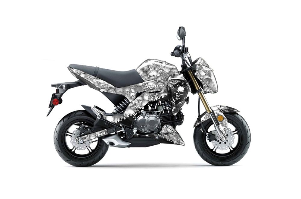 Kawasaki Z125 Pro Dirt Bike Graphic Kit - 2017-2021 Reaper White