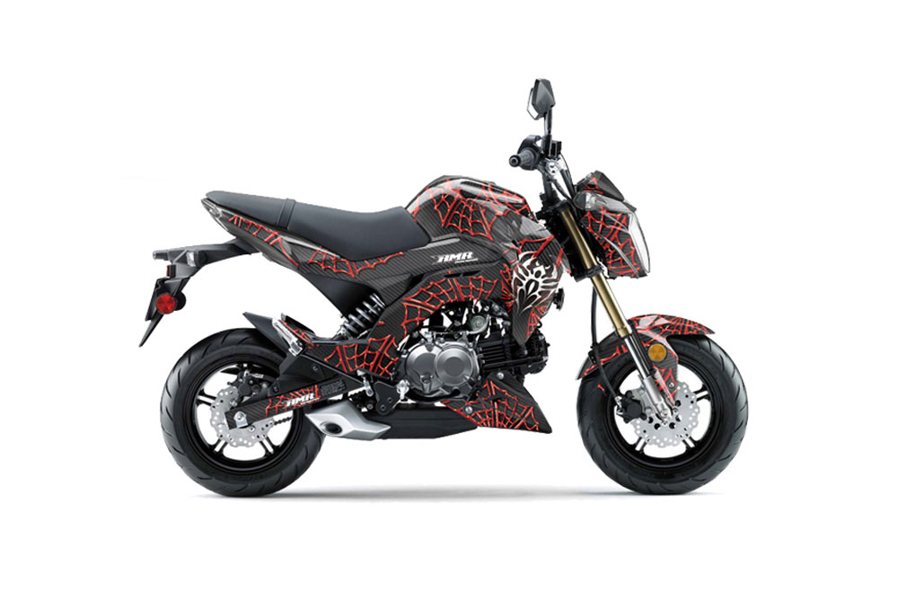 Kawasaki Z125 Pro Dirt Bike Graphic Kit - 2017-2021 Widow Maker Red