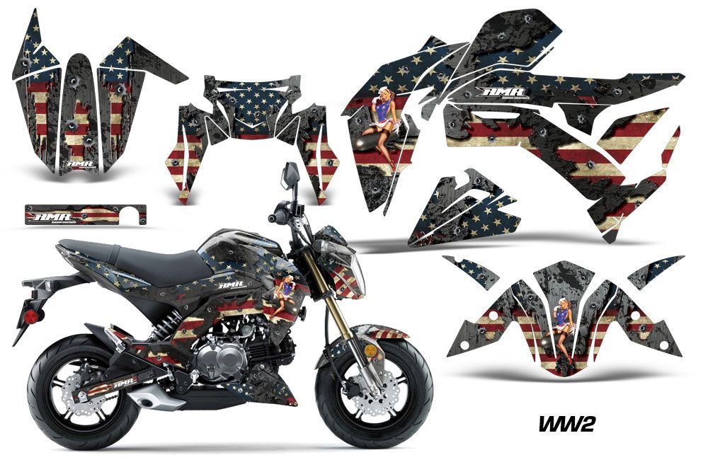 Kawasaki Z125 Pro Dirt Bike Graphic Kit - 2017-2021 WW2