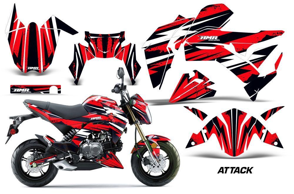 Kawasaki Z125 Pro Dirt Bike Graphic Kit - 2017-2021 Attack Red