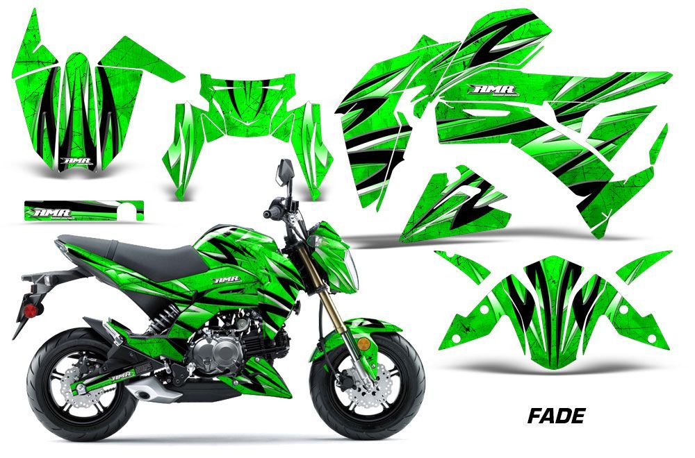 Kawasaki Z125 Pro Dirt Bike Graphic Kit - 2017-2021 Fade Green