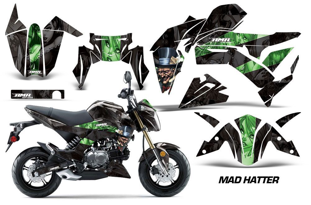 Kawasaki Z125 Pro Dirt Bike Graphic Kit - 2017-2021 Mad Hatter Green