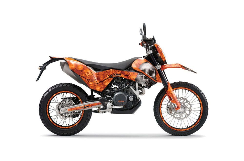 KTM Adventure 690 Supermoto / Enduro Dirt Bike Graphic Kit - 2008-2015 Bone Collector Orange