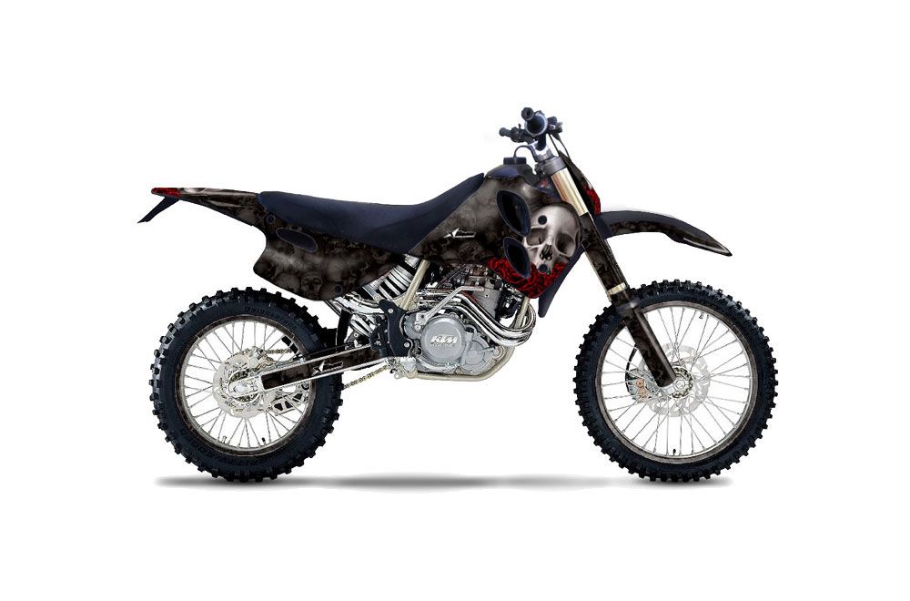 KTM C0 SX 4 Stroke Dirt Bike Graphic Kit - 1993-1997 Bone Collector Black