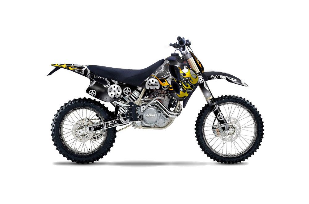 KTM C0 SX / EXC 4 Stroke Dirt Bike Graphic Kit - 1993-1997 Motorhead Black