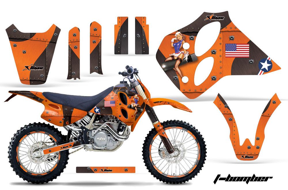 KTM C0 SX / EXC 4 Stroke Dirt Bike Graphic Kit - 1993-1997 T Bomber Orange
