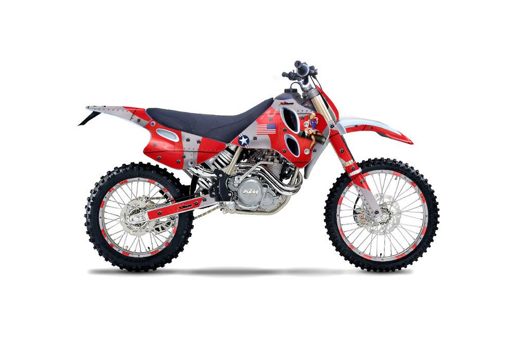 KTM C0 SX / MXC 4 Stroke Dirt Bike Graphic Kit - 1993-1997 T Bomber Red