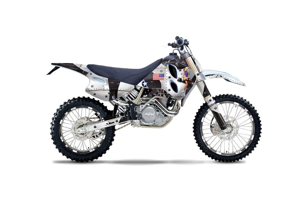 KTM C0 SX / MXC 4 Stroke Dirt Bike Graphic Kit - 1993-1997 T Bomber White