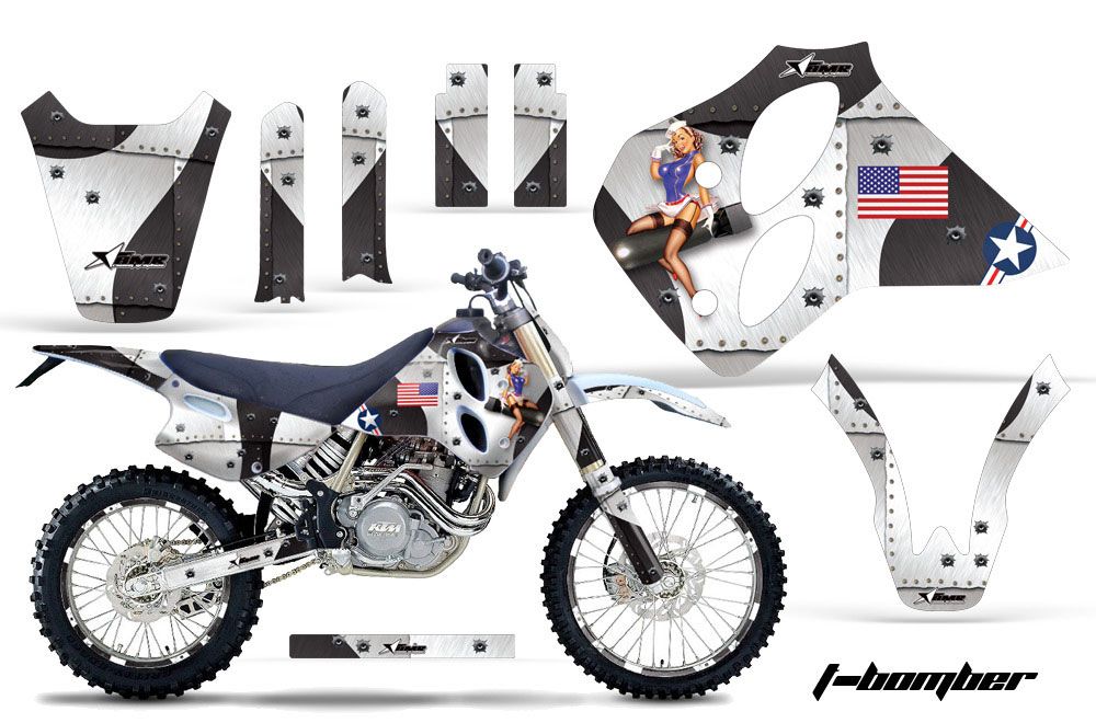 KTM C0 SX / MXC 4 Stroke Dirt Bike Graphic Kit - 1993-1997 T Bomber White