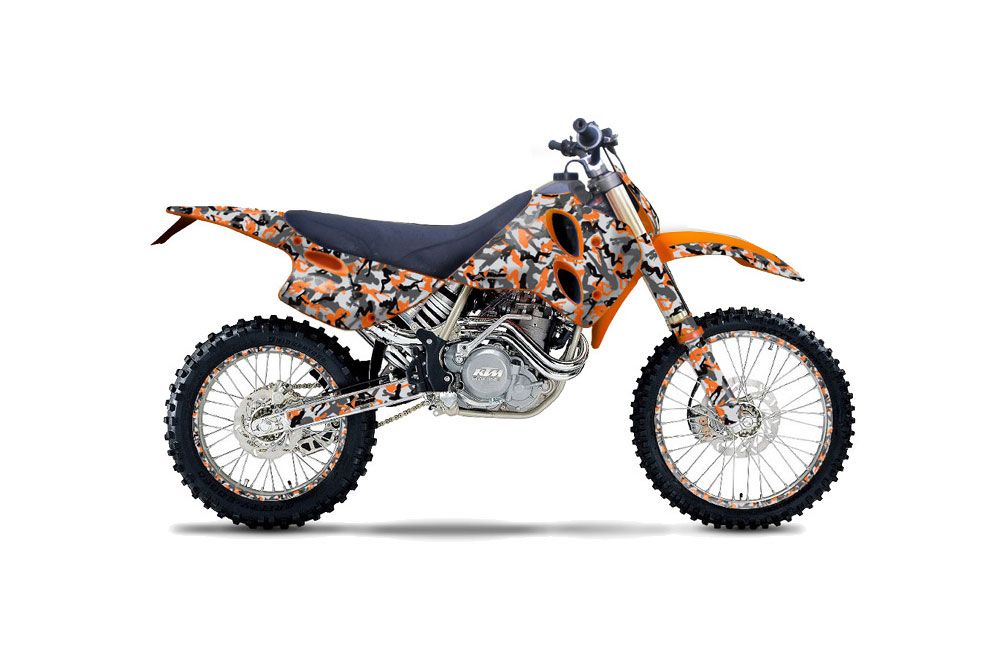 KTM C0 SX / EXC 4 Stroke Dirt Bike Graphic Kit - 1993-1997 Urban Camo Orange