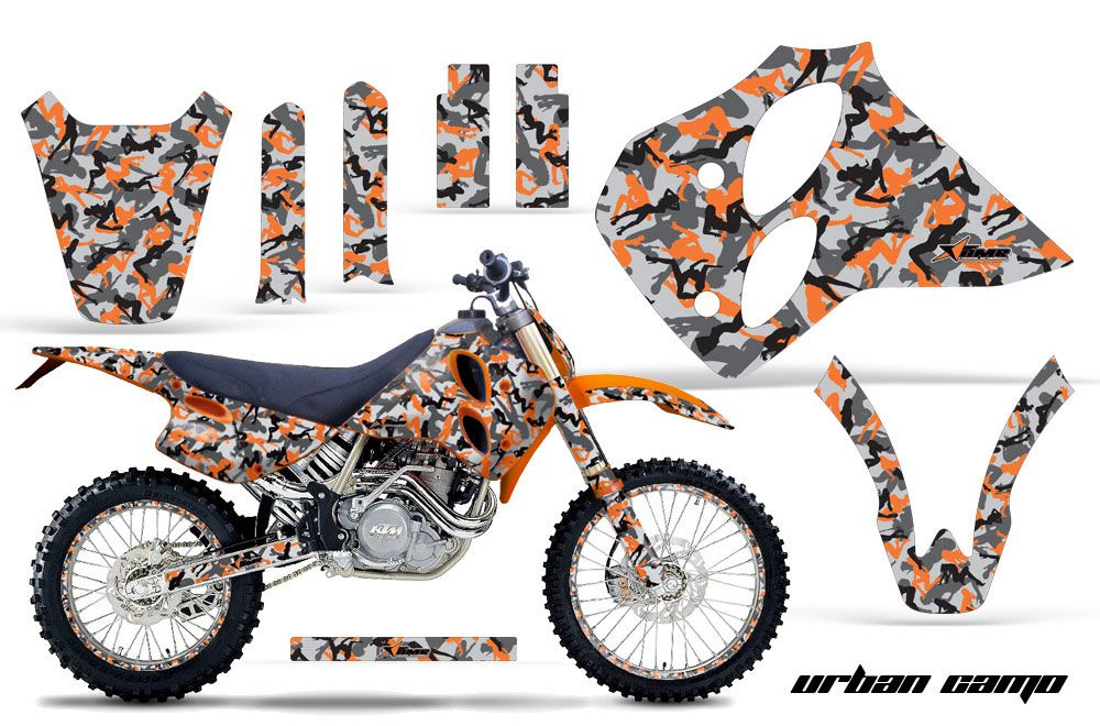 KTM C0 SX / EXC 4 Stroke Dirt Bike Graphic Kit - 1993-1997 Urban Camo Orange