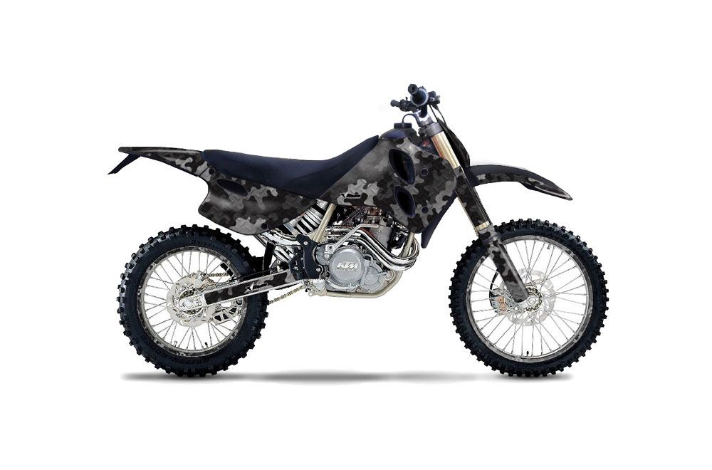 KTM C0 SX / EXC 4 Stroke Dirt Bike Graphic Kit - 1993-1997 Camoplate Black