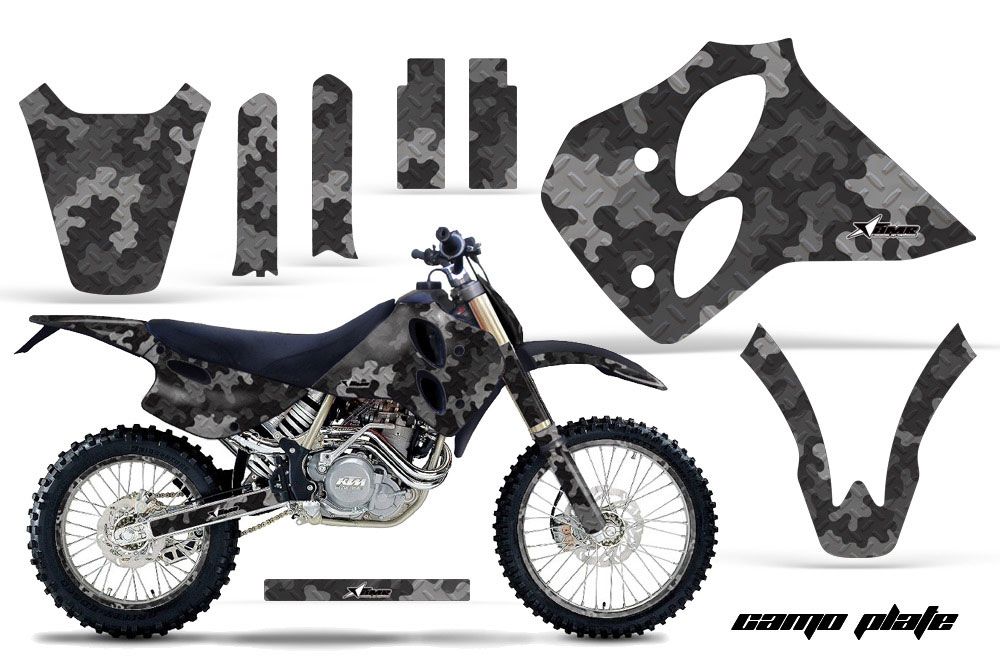 KTM C0 SX / EXC 4 Stroke Dirt Bike Graphic Kit - 1993-1997 Camoplate Black