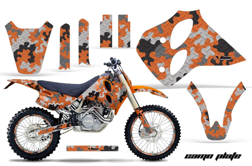 KTM C0 SX / MXC 4 Stroke Dirt Bike Graphic Kit - 1993-1997 Camoplate Orange