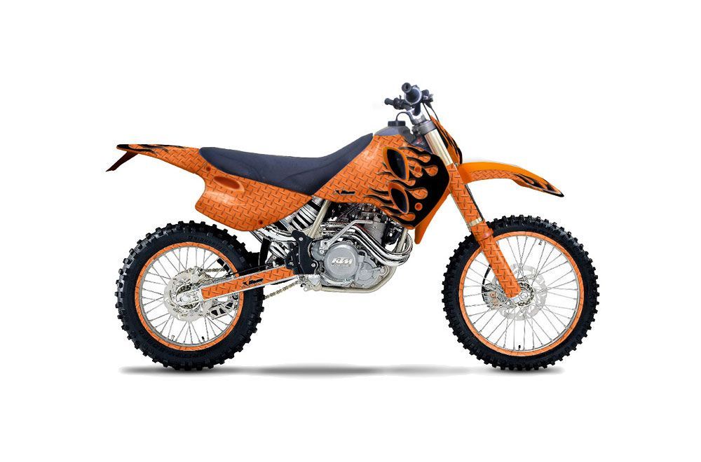 KTM C0 SX / EXC 4 Stroke Dirt Bike Graphic Kit - 1993-1997 Diamond Flames Orange