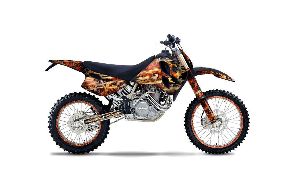 KTM C0 SX / EXC 4 Stroke Dirt Bike Graphic Kit - 1993-1997 Firestorm Black