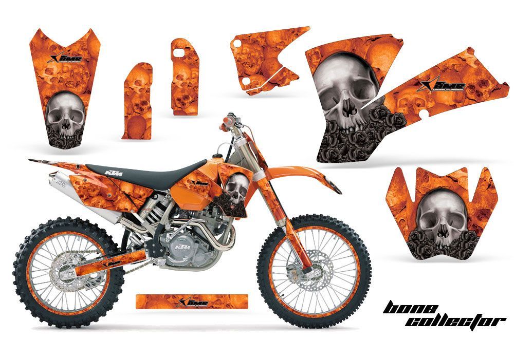 KTM C1 EXC Dirt Bike Graphic Kit - 2003-2004 Bone Collector Orange