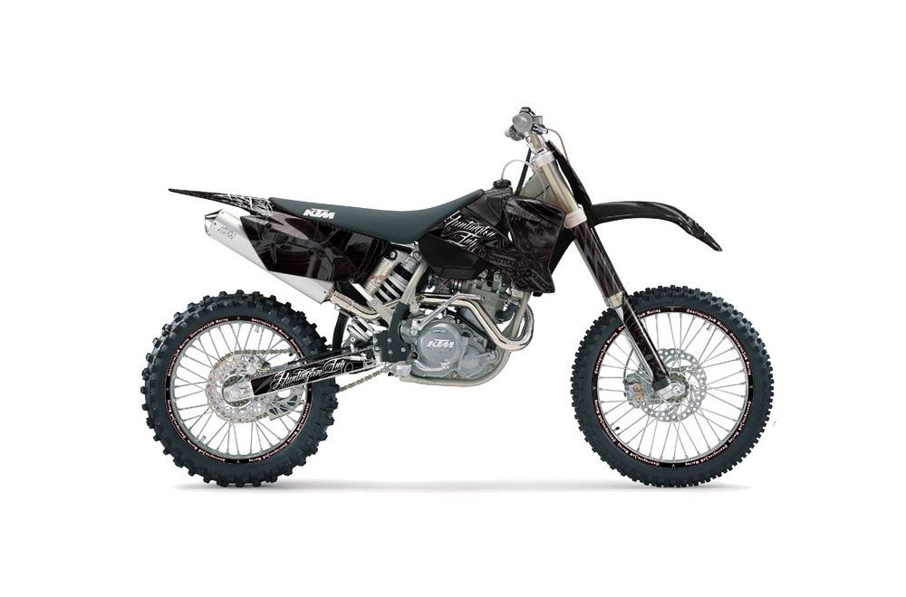 KTM C1 EXC Dirt Bike Graphic Kit - 2003-2004 Skulls and Hammers Black