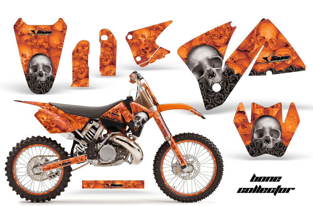 KTM C3 MXC Dirt Bike Graphic Kit - 2001-2002 Bone Collector Orange