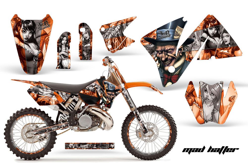 KTM C3 SX / SXS Dirt Bike Graphic Kit - 2001-2002 Mad Hatter Orange