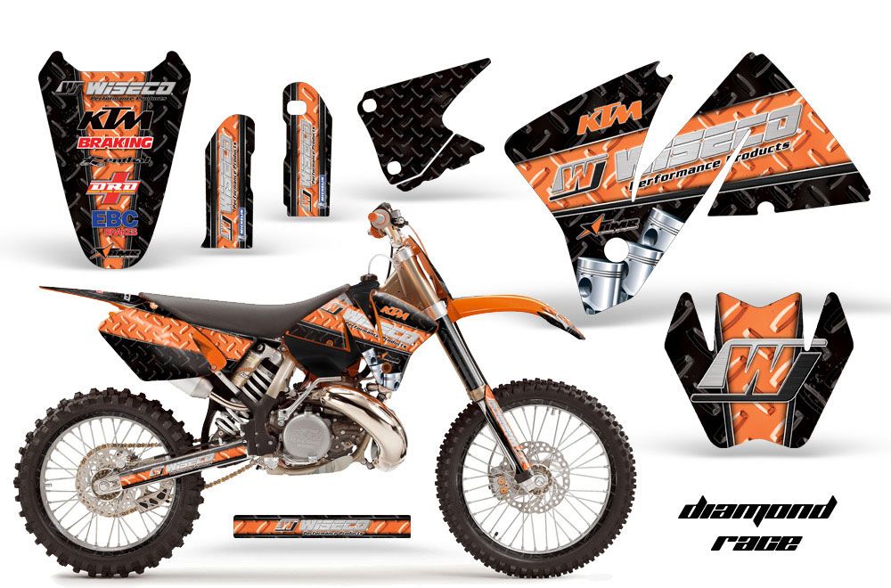 KTM C3 MXC Dirt Bike Graphic Kit - 2001-2002 Diamond Race Orange
