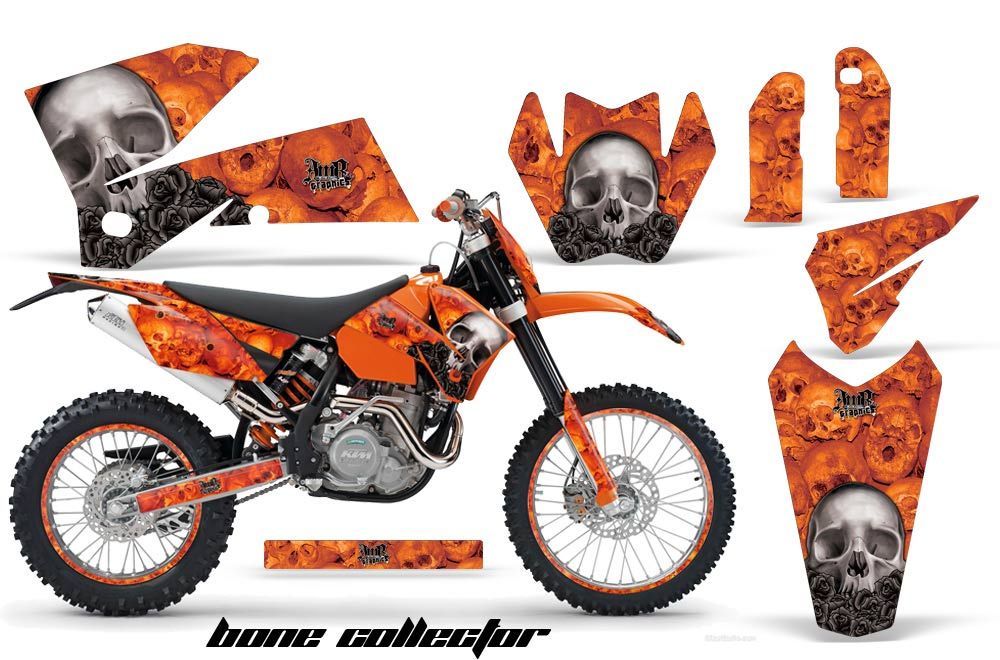 KTM C4 SX Dirt Bike Graphic Kit - 2005-2007 Bone Collector Orange