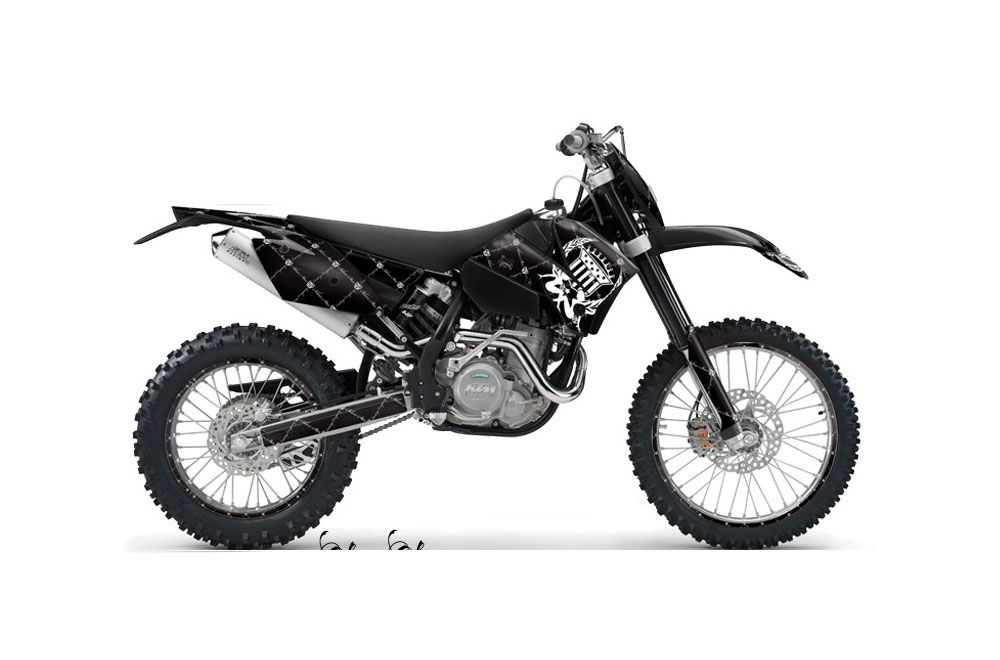 KTM C4 SX Dirt Bike Graphic Kit - 2005-2006 Silver Star - Reloaded White