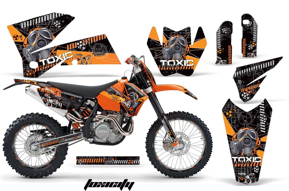 KTM C4 EXC Dirt Bike Graphic Kit - 2005-2007 Toxicity Orange
