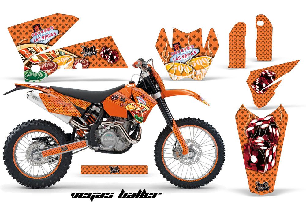 KTM C4 SX Dirt Bike Graphic Kit - 2005-2006 Vegas Baller Orange