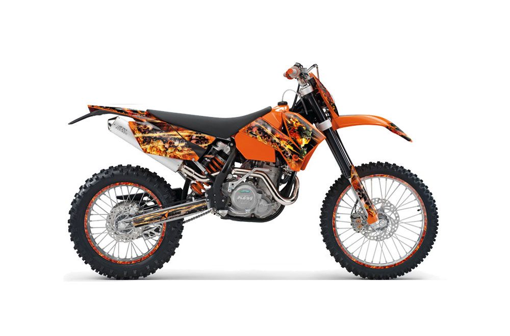 KTM C4 SX Dirt Bike Graphic Kit - 2005-2006 Firestorm Orange