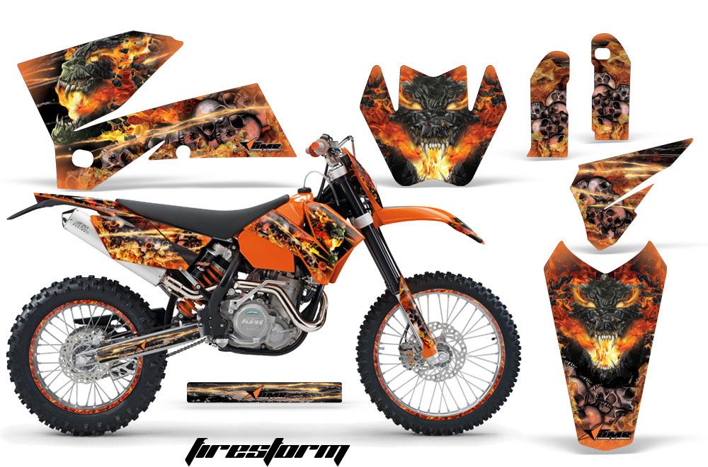 KTM C4 SX Dirt Bike Graphic Kit - 2005-2006 Firestorm Orange