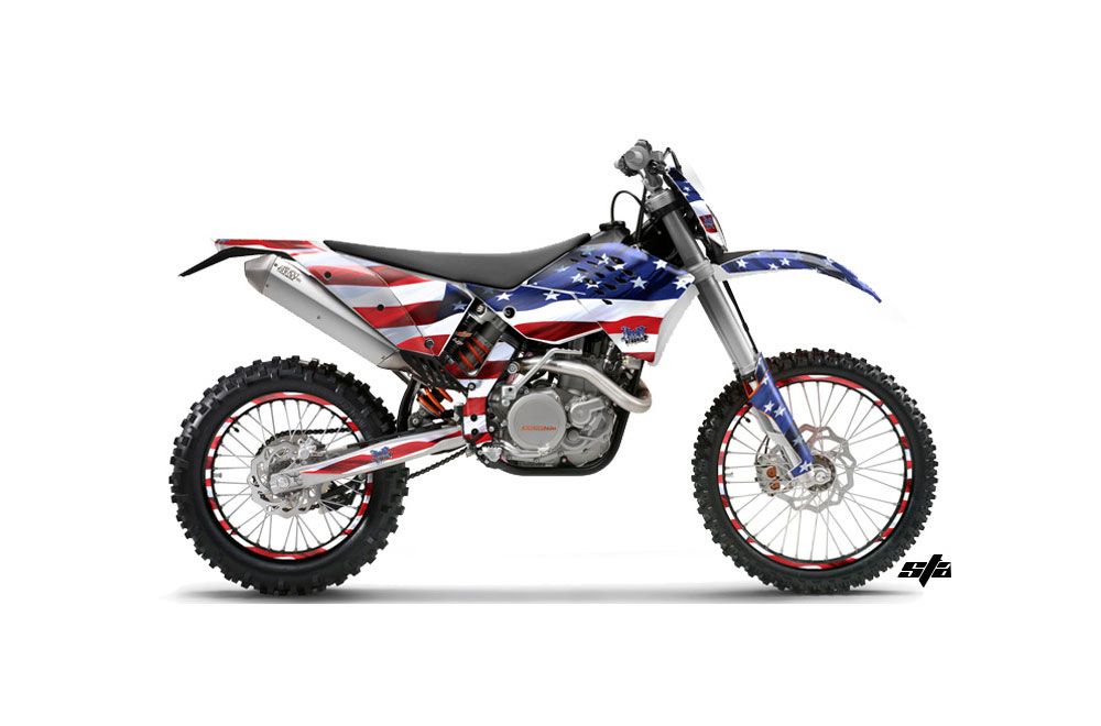 KTM C5 WCFW 250 Dirt Bike Graphic Kit - 2011 Stars and Stripes Red White & Blue