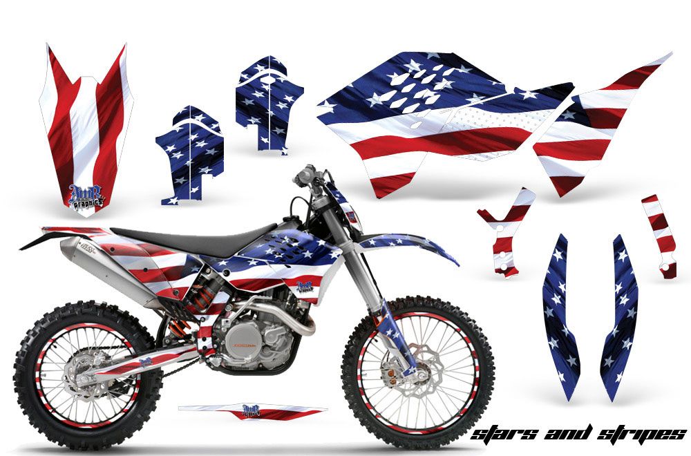 KTM C5 WCFW 250 Dirt Bike Graphic Kit - 2011 Stars and Stripes Red White & Blue