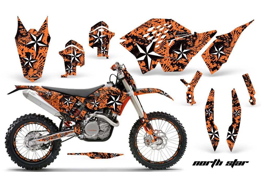 KTM C5 SX / SX-F 125 / 525 Dirt Bike Graphic Kit - 2007-2010 North Star Orange