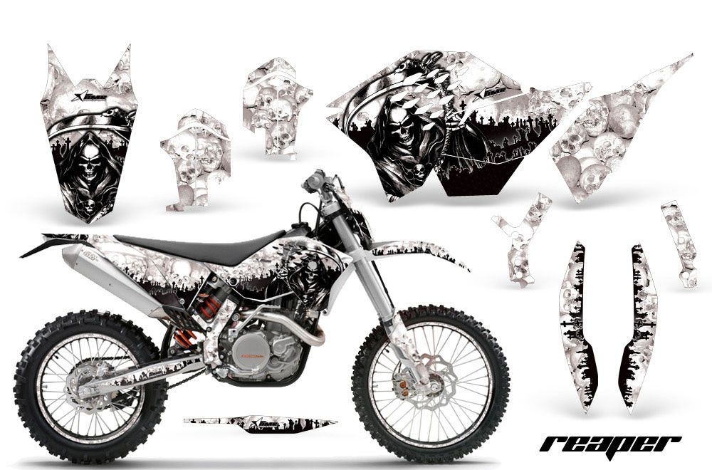KTM C5 SX / SX-F 125 / 525 Dirt Bike Graphic Kit - 2007-2010 Reaper White