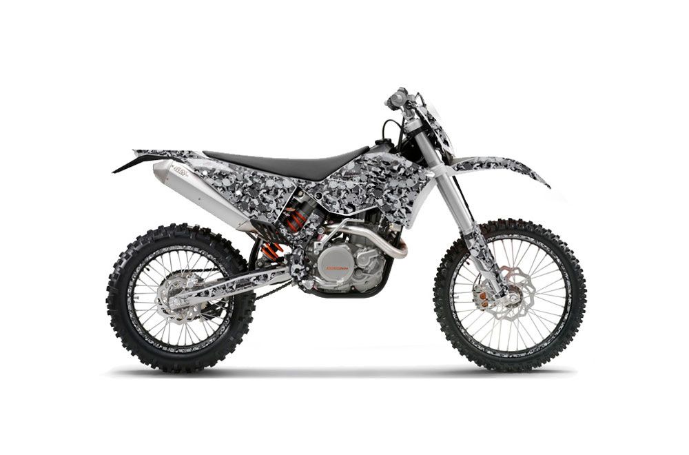 KTM C5 SX / SX-F 125 / 525 Dirt Bike Graphic Kit - 2007-2010 Skull Camo Black
